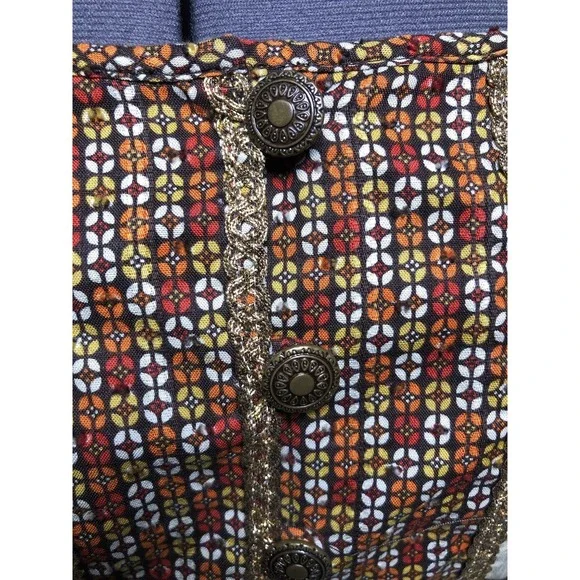 Vtg Y2K Boho Dress Floral Sundress Brown Cotton Ruffle Hem Festival Kenzie M - Picture 4 of 8